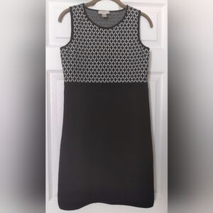 LOFT Black White Minimalist Chunky Sweater Dress